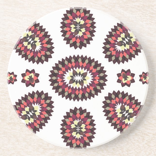 Mandala Flower Pattern Coaster (Front)