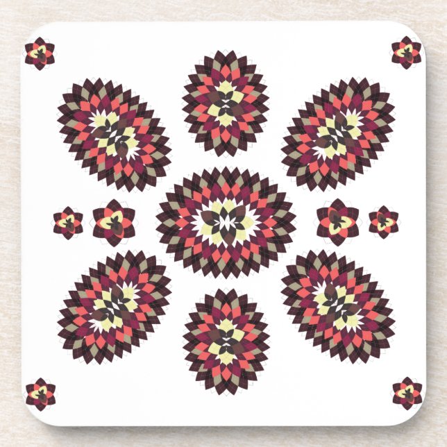 Mandala Flower Pattern Coaster (Front)