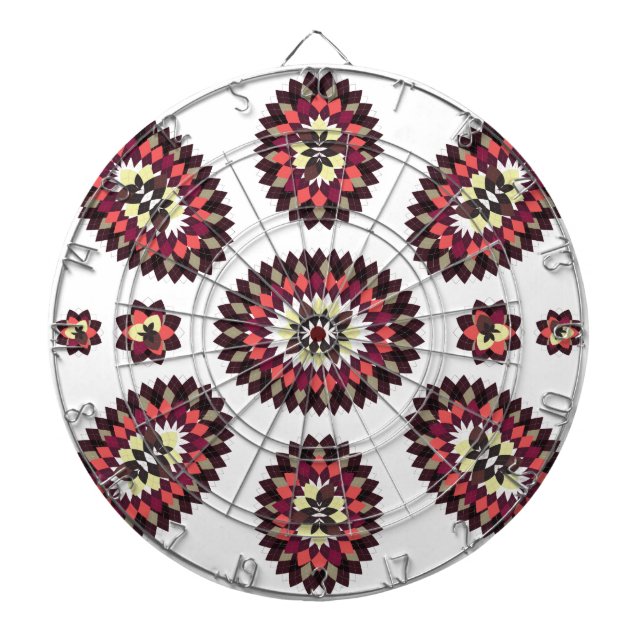Mandala Flower Pattern Dartboard (Front)