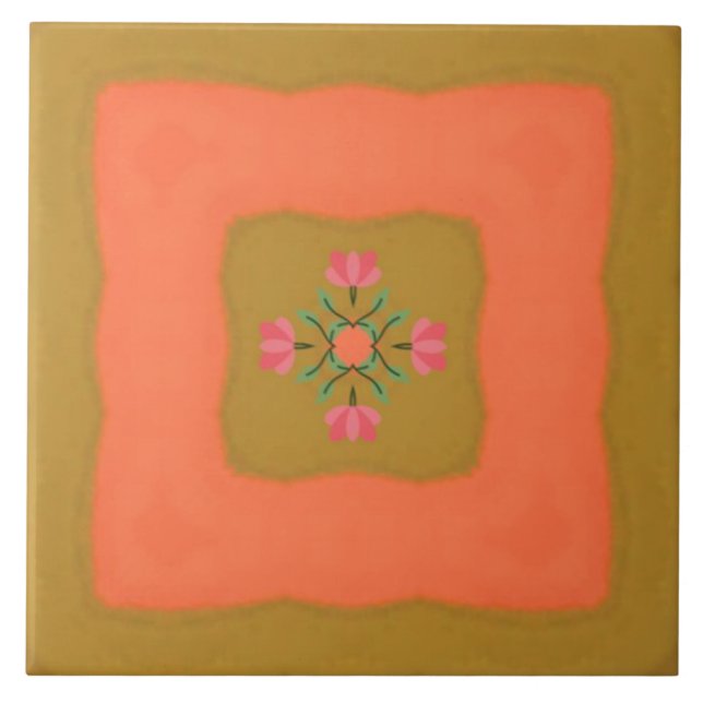 mandala flower pattern design tile (Front)