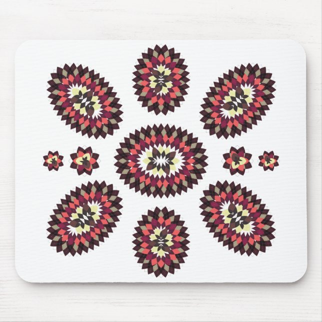 Mandala Flower Pattern Mouse Mat (Front)