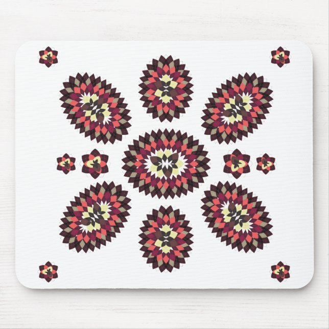 Mandala Flower Pattern Mouse Mat (Front)