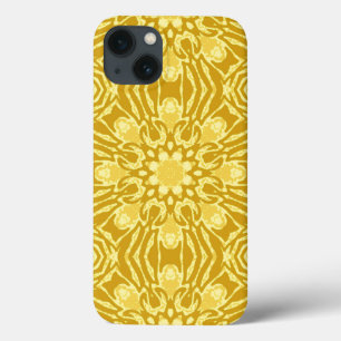Mandala Flower Pattern - Mustard Gold and Yellow  iPhone 13 Case