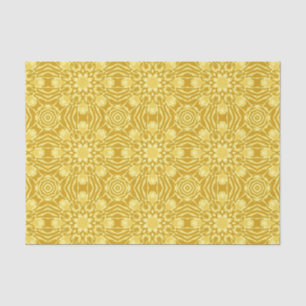 Mandala Flower Pattern - Mustard Gold and Yellow Tissue Paper