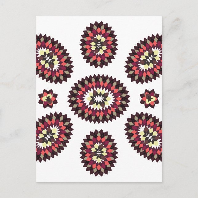 Mandala Flower Pattern Postcard (Front)