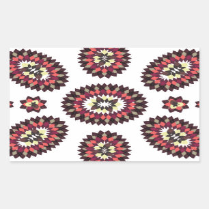 Mandala Flower Pattern Rectangular Sticker