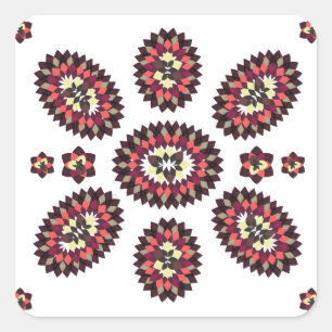 Mandala Flower Pattern Square Sticker
