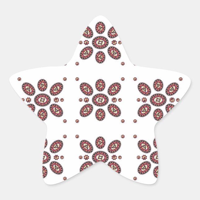 Mandala Flower Pattern Star Sticker (Front)