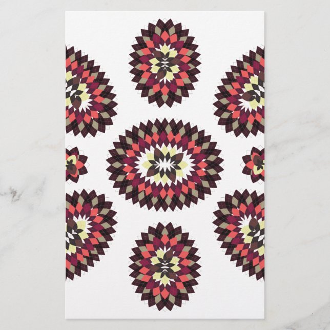 Mandala Flower Pattern Stationery (Front)