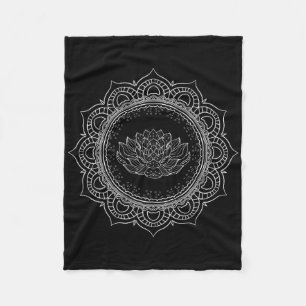 Mandala Flower Prana Art Spiritual Yoga Pilates Bo Fleece Blanket