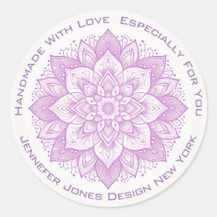 Mandala Flower Simple Pastel Lilac Handmade Labels
