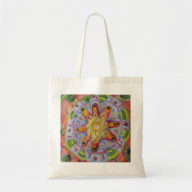 Mandala Flower Watercolor Budget Tote (Front)