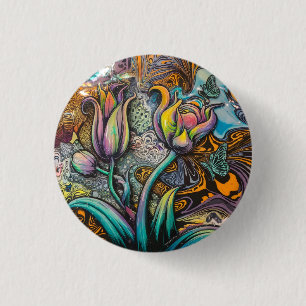 Mandala Flowers 3 Cm Round Badge