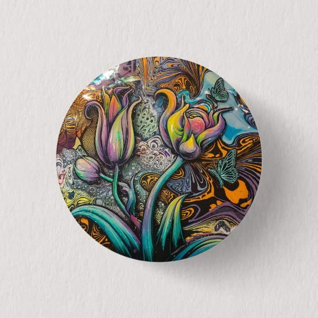 Mandala Flowers 3 Cm Round Badge (Front)