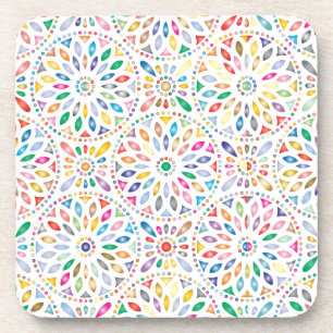mandala flowers coaster