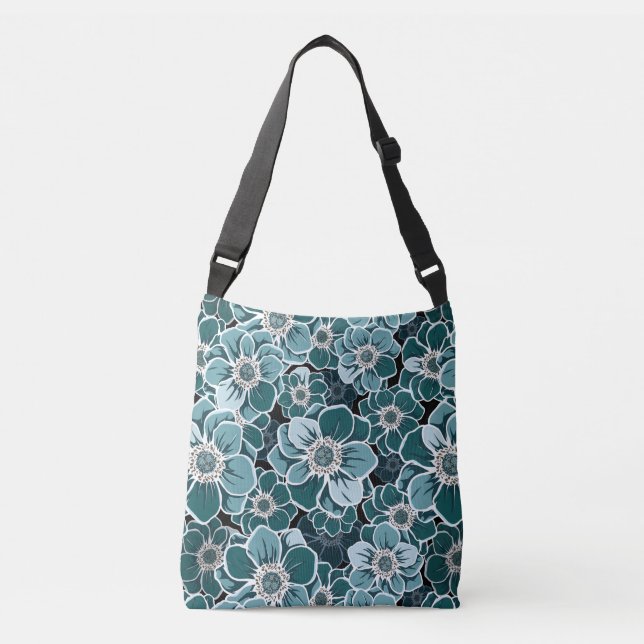 Mandala Flowers Crossbody Bag (Front)