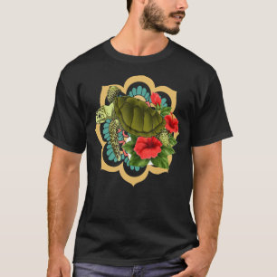 Mandala Flowers Ocean Animal Polynesian Hawaiian T T-Shirt