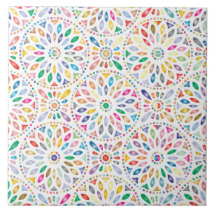 mandala flowers tile