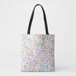 mandala flowers tote bag