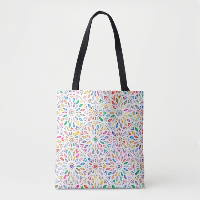 mandala flowers tote bag (Front)