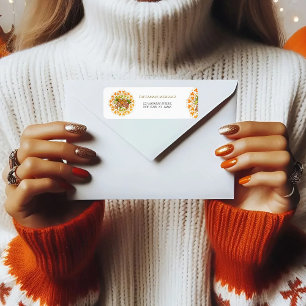 Mandala Foliage Thanksgiving Return Address Label