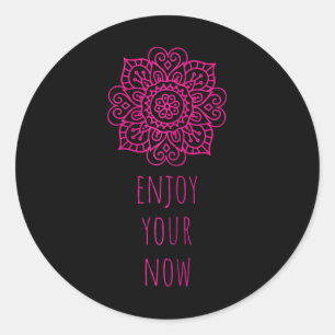 Mandala For Yoga And Mindfulness Enjoy Your Now Classic Round Sticker