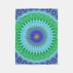 Mandala fractal fleece blanket