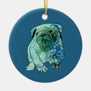 Mandala french Bulldog Circle Ornament