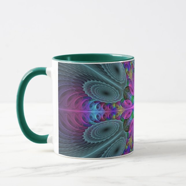 Mandala From Centre Colourful Fractal Art With Pin Mug (Left)