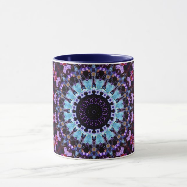 Mandala Geometric Circle Fractal Retro Hippie Mug (Center)