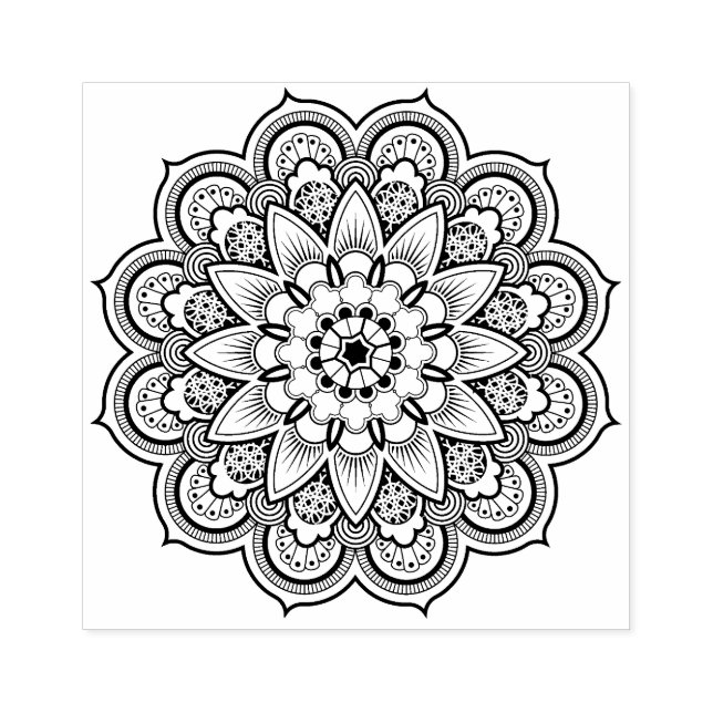 Mandala Geometric design Rubber Stamp (Imprint)