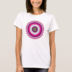 Mandala geometric pattern Lotus pink symbol T-Shirt
