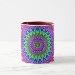 Mandala Geometric Psychedelic  Retro Hippie Mug