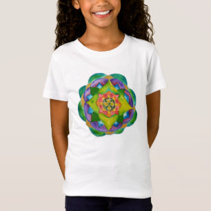 Mandala Girls' Fitted Bella Babydoll Shirt, White T-Shirt