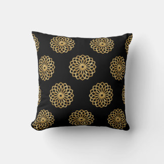 Mandala Gold and Black Cushion