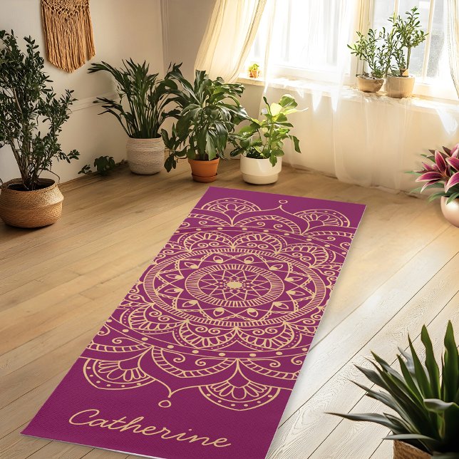 Mandala Gold Color Custom Yoga Mat (Creator Uploaded)