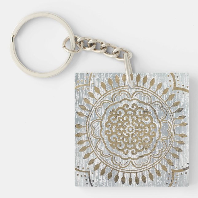 Mandala Gold Design Key Ring (Front)