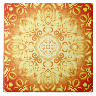 Mandala gold pattern on tile