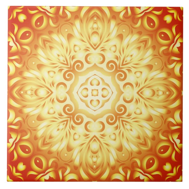 Mandala gold pattern on tile (Front)