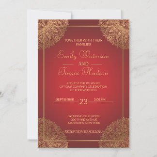 Mandala Gold Wedding Invitation