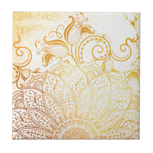 Mandala - Golden brush Tile