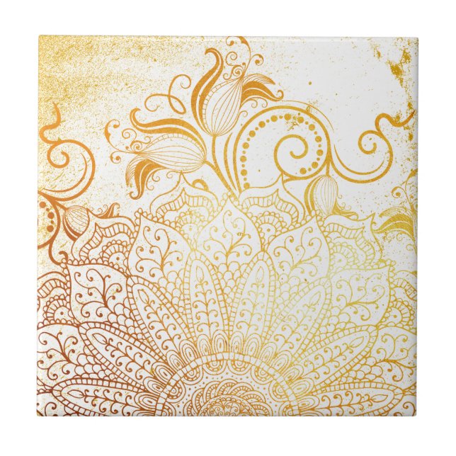 Mandala - Golden brush Tile (Front)
