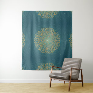 MANDALA Golden Rosette - Taperstry Tapestry