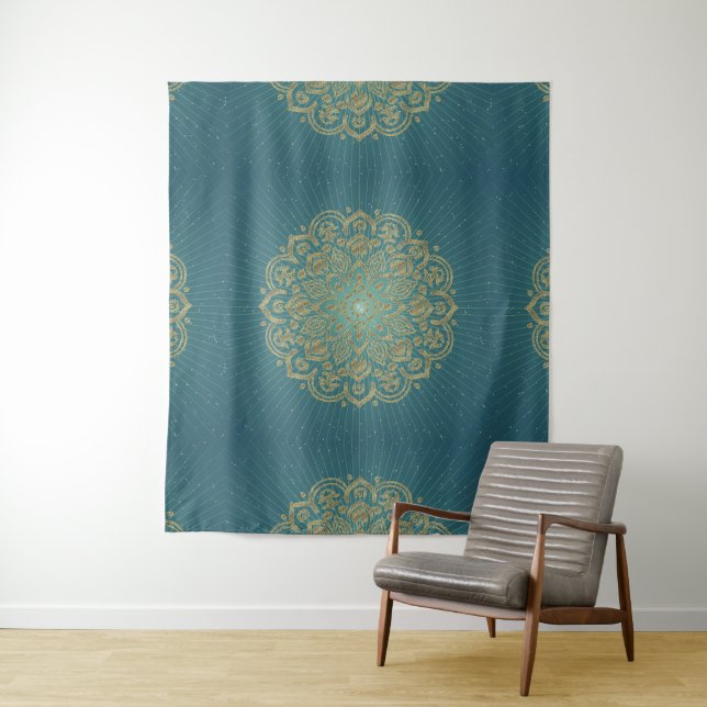 MANDALA Golden Rosette - Taperstry Tapestry (In Situ)