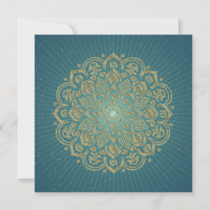 MANDALA GoldenRosette - Greeting Card, Invitation, Holiday Card