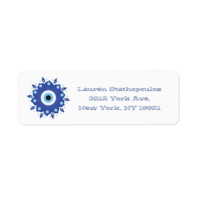 Mandala Greek Evil Eye Blue White (Front)