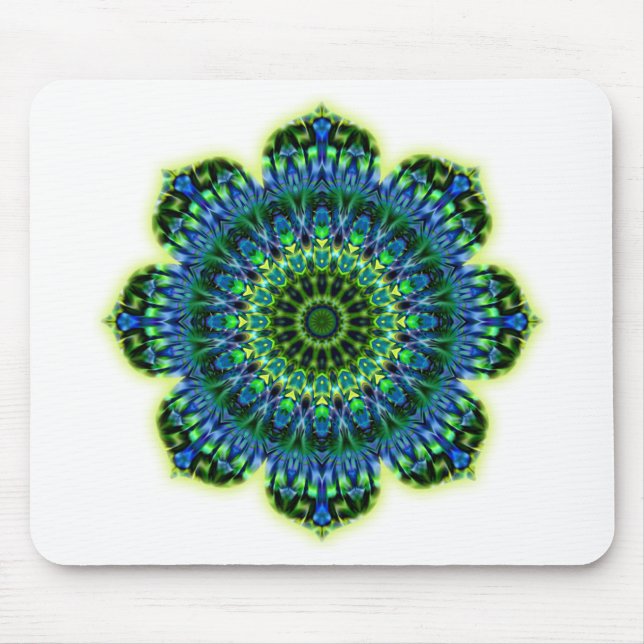 Mandala green blue mouse mat (Front)