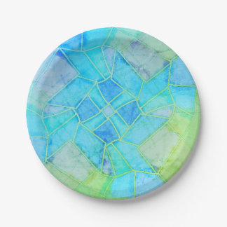 Mandala Green Chalk Sketch Paper Plate
