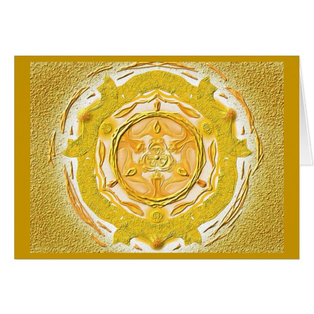 Mandala greeting card 04 I-M Gold (Front Horizontal)