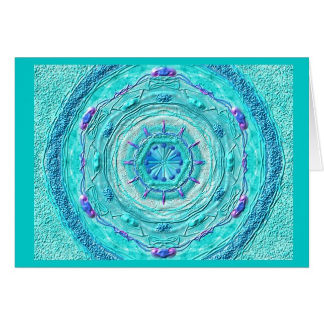 Mandala greeting card 08 I-M turquoise (Front Horizontal)